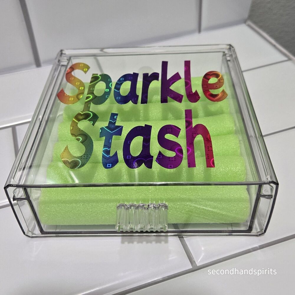 Sparkle Stash Acrylic Ring Holder – Neon Display Box for Jewelry Storage Empty